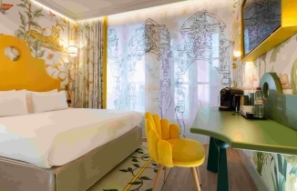 Vue d'ensemble de la chambre Originale avec lit double, hôtel Le Magnifique Paris